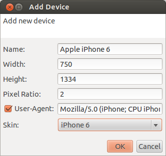 Add device dialog