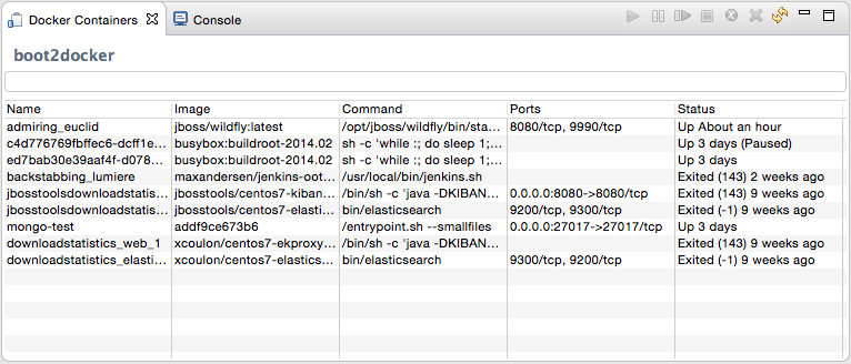 Docker Containers view