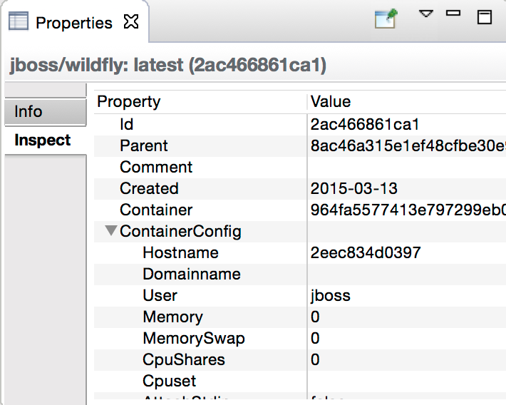 docker properties