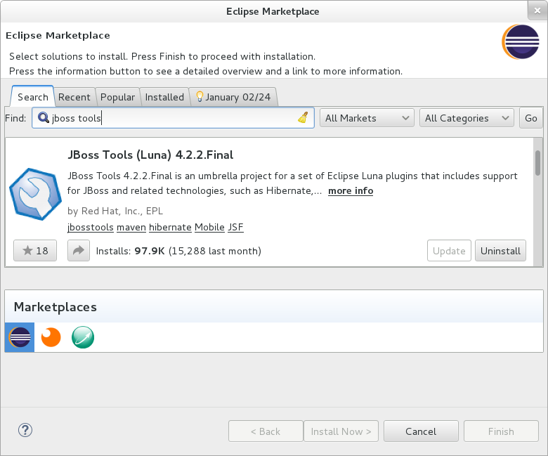Eclipse Marketplace - JBoss Tools
