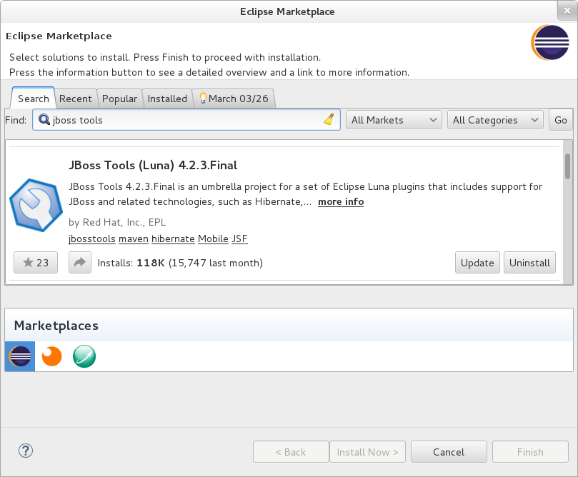 Eclipse Marketplace - JBoss Tools
