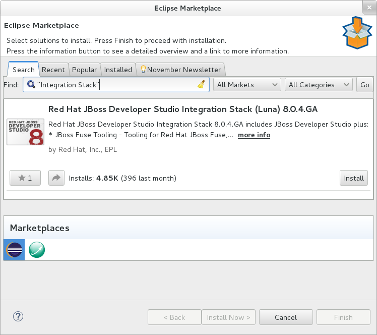 Eclipse Marketplace - JBoss Developer Studio Integration Stack