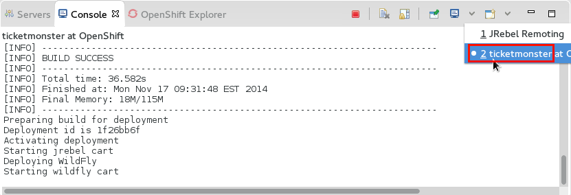 ticketmonster console