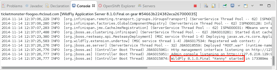 wildfly started