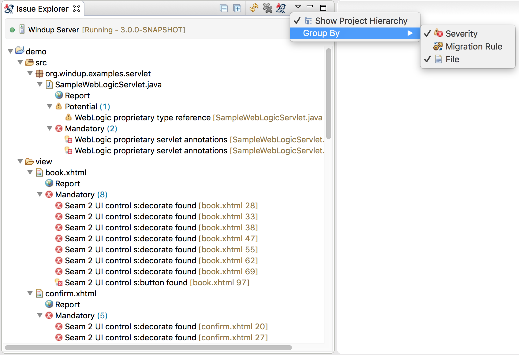 Issue Explorer Grouping