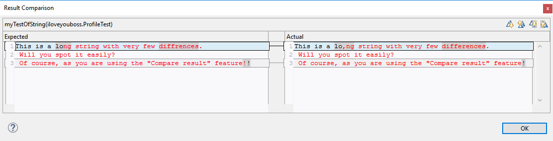 compareResultDialog JUnit