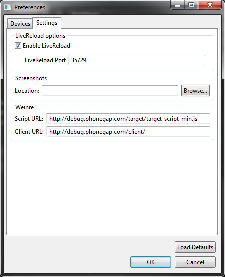 Configurable Live Reload port