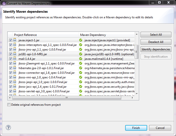 display dependency scope