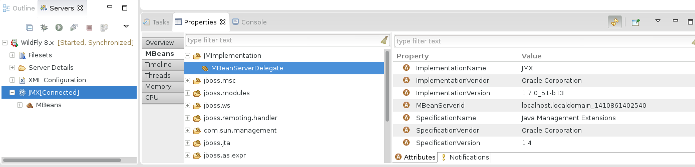 JVM Monitor UI visible from Servers View selections