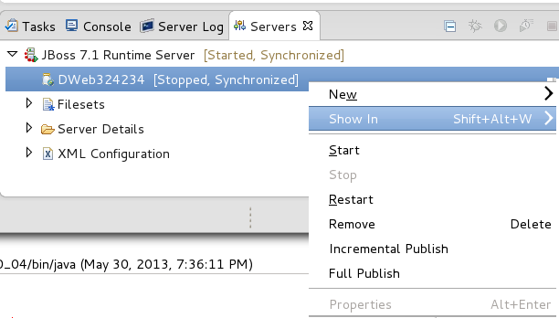 Module Start / Stop / Restart Actions