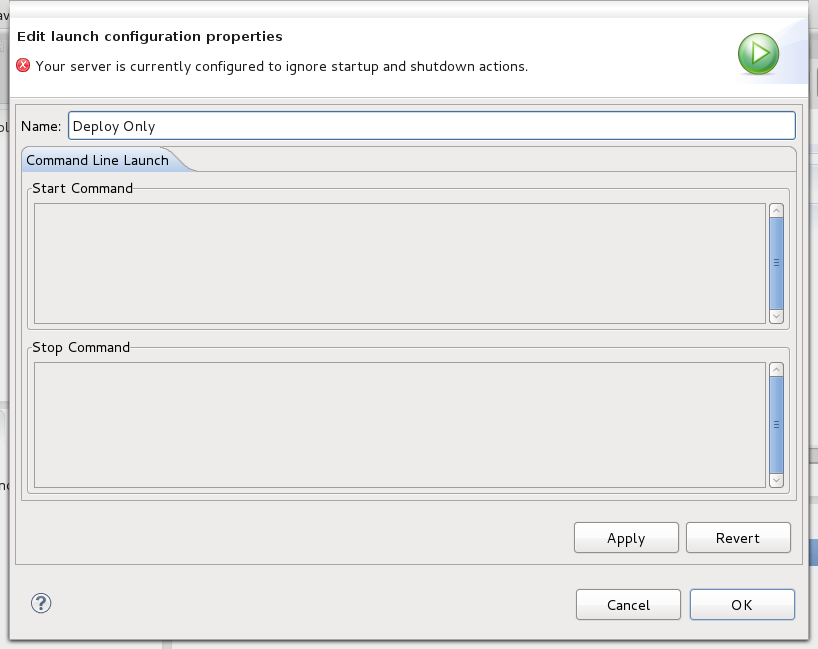 Viewing the launch configuration for a server that will not launch