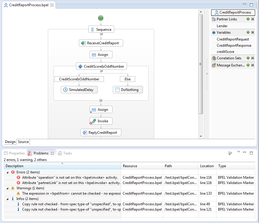 features bpel validation