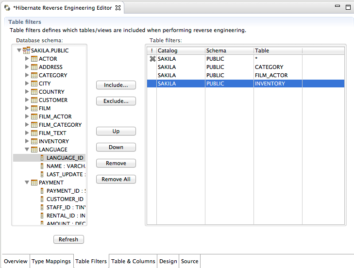 features hibernate hbmxmlreveng editor